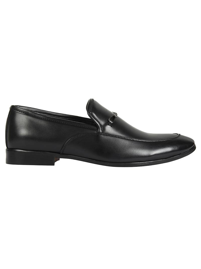 Vardhra Men's Black Synthetic Leather Slip On Casual Mocassin