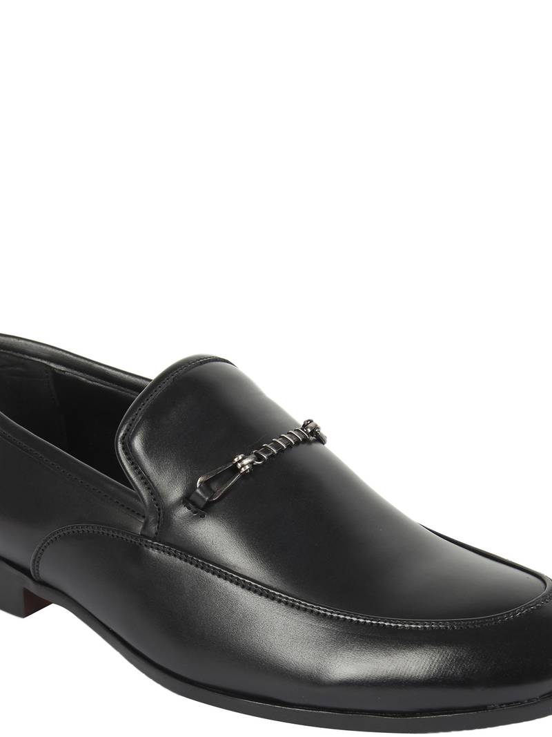 Vardhra Men's Black Synthetic Leather Slip On Casual Mocassin