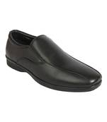 Vardhra Men's Black Synthetic Leather Slip On Formal Shoes