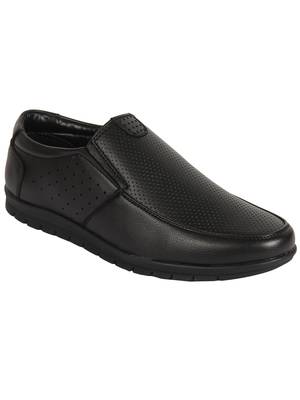 Vardhra Men's Black Synthetic Leather Slip On Formal Shoes 1