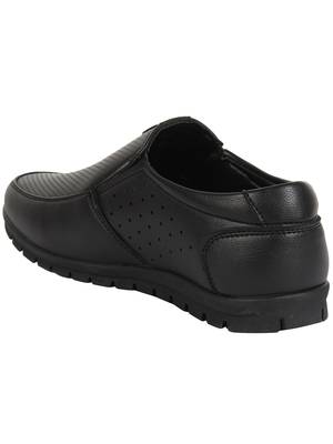 Vardhra Men's Black Synthetic Leather Slip On Formal Shoes 2