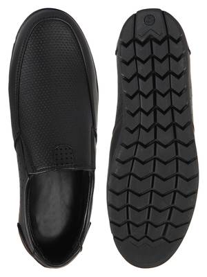 Vardhra Men's Black Synthetic Leather Slip On Formal Shoes 4