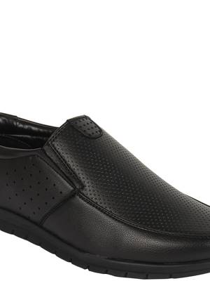 Vardhra Men's Black Synthetic Leather Slip On Formal Shoes 5