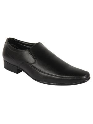 Vardhra Men's Black Synthetic Leather Slip On Formal Shoes 1