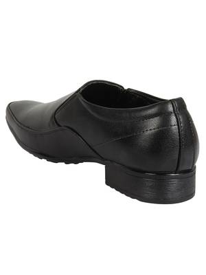 Vardhra Men's Black Synthetic Leather Slip On Formal Shoes 2