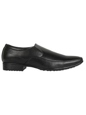 Vardhra Men's Black Synthetic Leather Slip On Formal Shoes 3