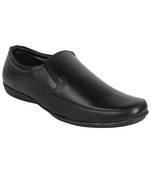 Vardhra Men's Black Synthetic Leather Slip On Formal Shoes