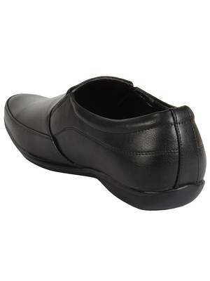 Vardhra Men's Black Synthetic Leather Slip On Formal Shoes 2
