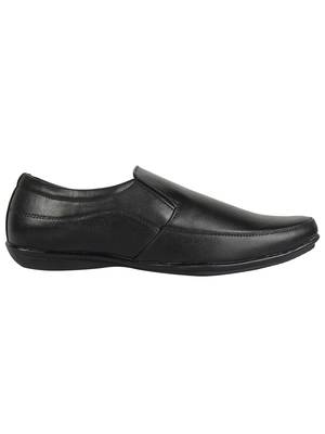 Vardhra Men's Black Synthetic Leather Slip On Formal Shoes 3