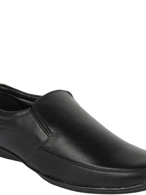 Vardhra Men's Black Synthetic Leather Slip On Formal Shoes 5