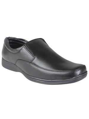 Vardhra Men's Black Synthetic Leather Slip On Formal Shoes 1