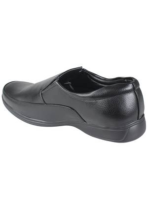 Vardhra Men's Black Synthetic Leather Slip On Formal Shoes 2