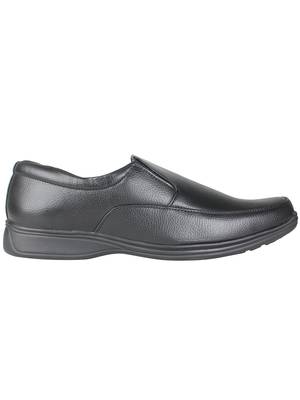 Vardhra Men's Black Synthetic Leather Slip On Formal Shoes 3