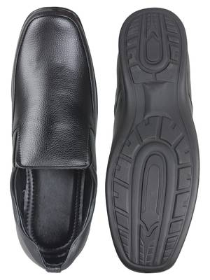 Vardhra Men's Black Synthetic Leather Slip On Formal Shoes 4