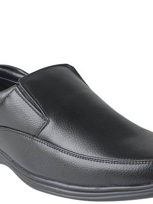 Vardhra Men's Black Synthetic Leather Slip On Formal Shoes 5