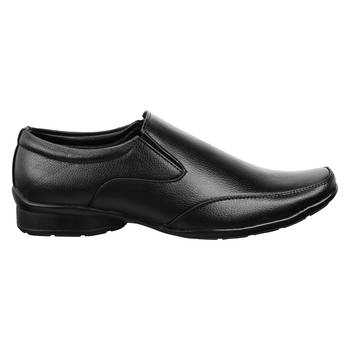 Vardhra Men's Black Synthetic Leather Slip On Formal Shoes 2