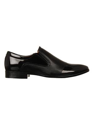 Vardhra Men's Black Synthetic Leather Slip On Formal Shoes 2