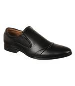 Vardhra Men's Black Synthetic Leather Slip On Formal Shoes