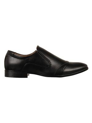 Vardhra Men's Black Synthetic Leather Slip On Formal Shoes 2