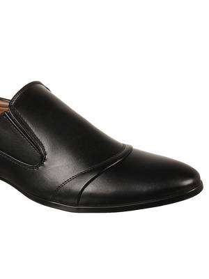 Vardhra Men's Black Synthetic Leather Slip On Formal Shoes 5