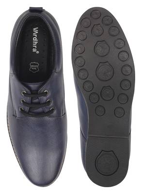 Vardhra Men's Blue Genuine Leather Outdoor Casual Shoes 5