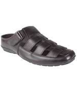 Vardhra Men's Brown Genuine Leather Back Open Fisherman Casual Sandal