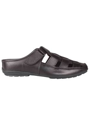 Vardhra Men's Brown Genuine Leather Back Open Fisherman Casual Sandal 2