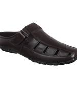 Vardhra Men's Brown Genuine Leather Back Open Fisherman Casual Sandal