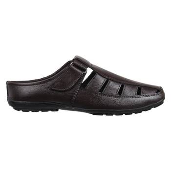 Vardhra Men's Brown Genuine Leather Back Open Fisherman Casual Sandal 2