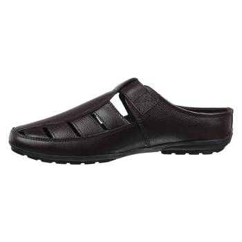 Vardhra Men's Brown Genuine Leather Back Open Fisherman Casual Sandal 3