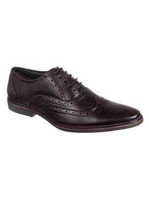 Vardhra Men's Brown Genuine Leather Brogue Formal Shoes 1