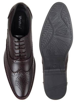 Vardhra Men's Brown Genuine Leather Brogue Formal Shoes 4