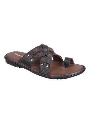 Vardhra Men's Brown Genuine Leather Casual Slipper 1