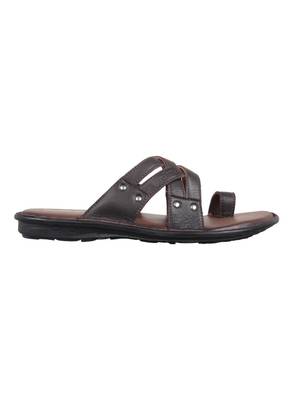 Vardhra Men's Brown Genuine Leather Casual Slipper 2