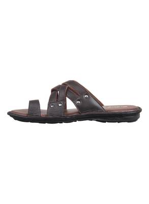 Vardhra Men's Brown Genuine Leather Casual Slipper 3
