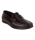 Vardhra Men's Brown Genuine Leather Croco Casual Loafer