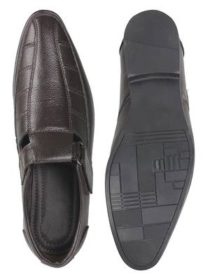 Vardhra Men's Brown Genuine Leather Fisherman Casual Sandal 4