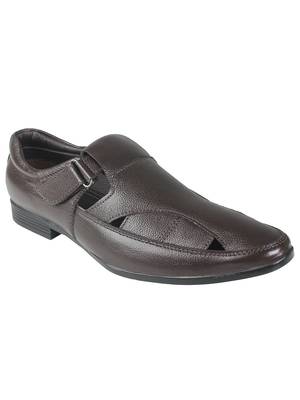 Vardhra Men's Brown Genuine Leather Fisherman Casual Sandal 1