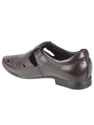 Vardhra Men's Brown Genuine Leather Fisherman Casual Sandal 3