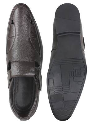 Vardhra Men's Brown Genuine Leather Fisherman Casual Sandal 4