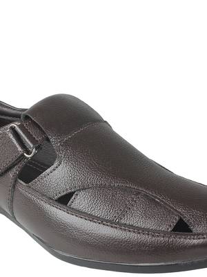 Vardhra Men's Brown Genuine Leather Fisherman Casual Sandal 5