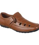 Vardhra Men's Brown Genuine Leather Fisherman Casual Sandal