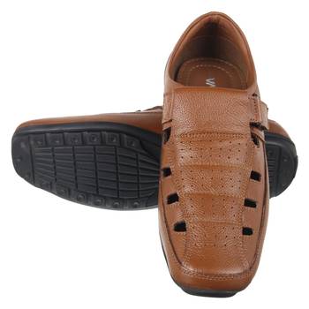 Vardhra Men's Brown Genuine Leather Fisherman Casual Sandal 5