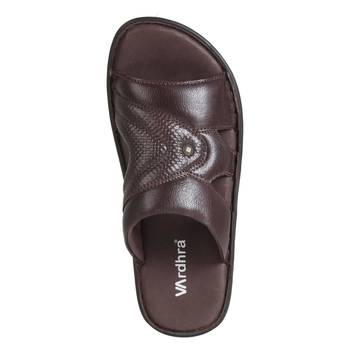 Vardhra Men's Brown Genuine Leather Outdoor Casual Sandal 4