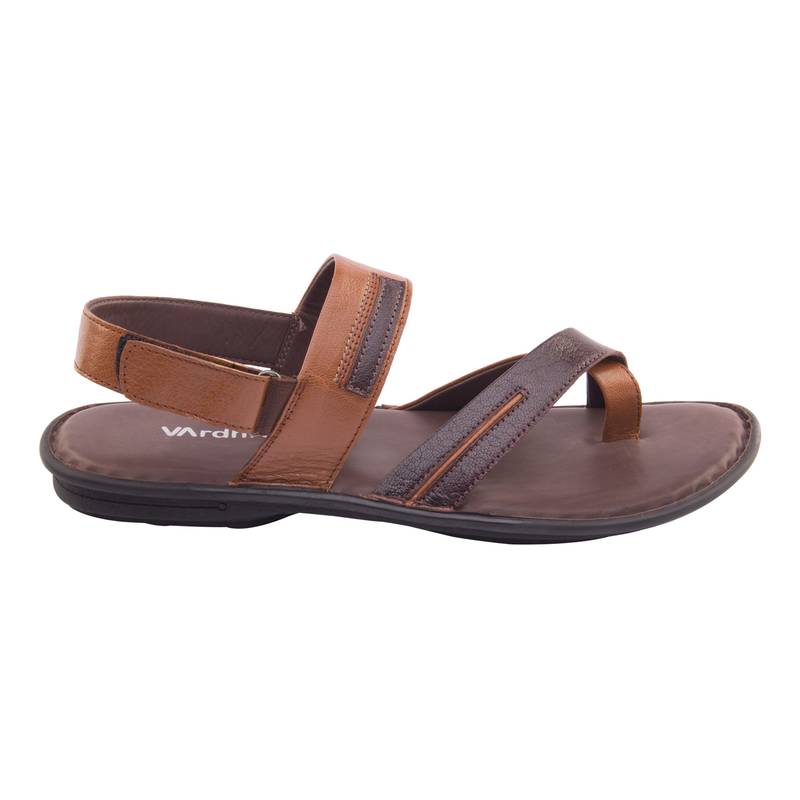 Vardhra Men's Brown Genuine Leather Outdoor Casual Sandal