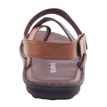 Vardhra Men's Brown Genuine Leather Outdoor Casual Sandal 5