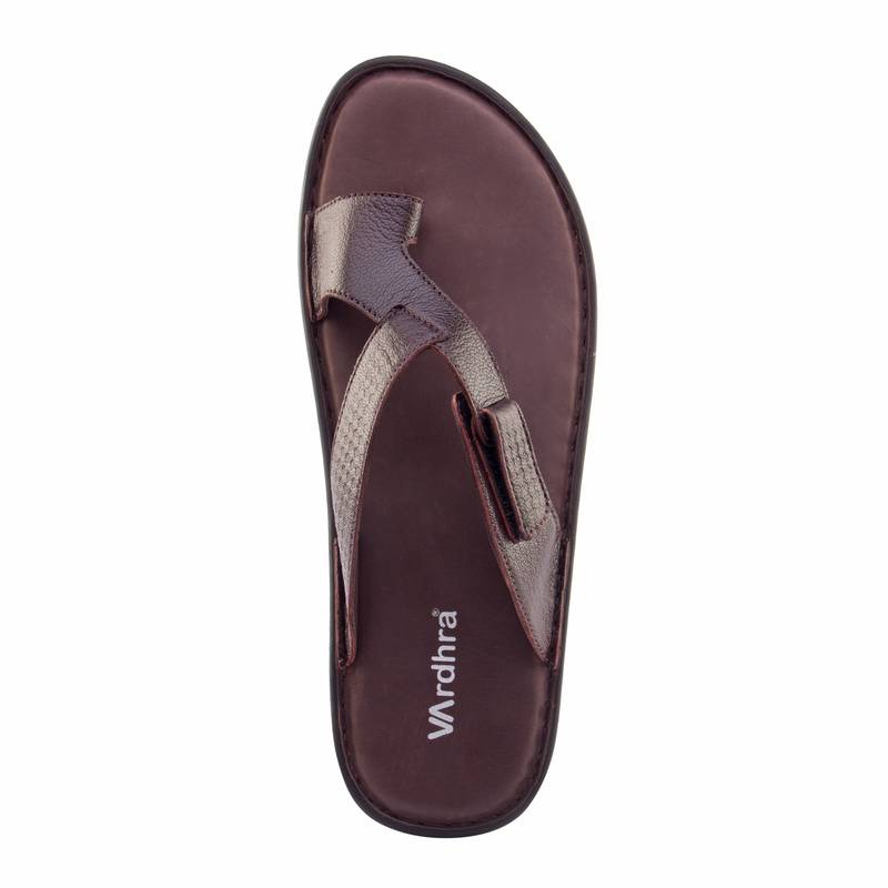 Vardhra Men's Brown Genuine Leather Outdoor Casual Sandal