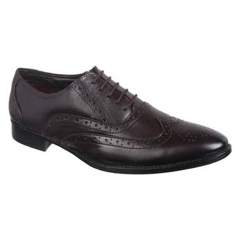 Vardhra Men's Brown Genuine Leather Party Brogue Formal Shoes 1