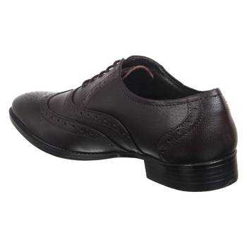 Vardhra Men's Brown Genuine Leather Party Brogue Formal Shoes 2