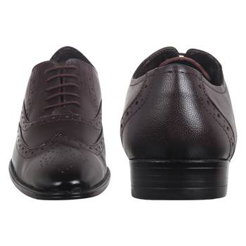 Vardhra Men's Brown Genuine Leather Party Brogue Formal Shoes 5